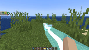 Cyan arc, no shaders