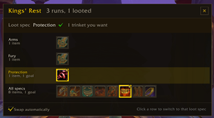 Dungeon loot spec card