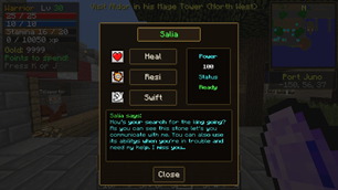 Salia's Heartstone - three aids sent through the stone
