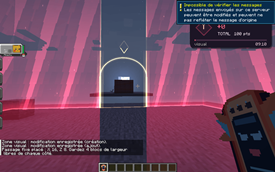 Red holographic boundary and the amber fixed passage. Royal-mon Z-A HUD visible. Capture uses the French game language.