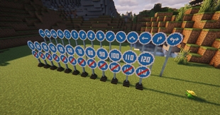 Blue round/mandatory road signs