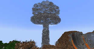 Mushroom clouds produced by three explosions