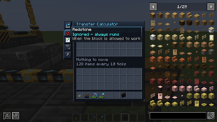 Settings on a toolbar