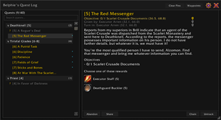 The quest log