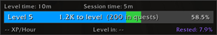 Quest XP on your XP bar