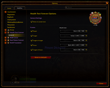 Options menu
