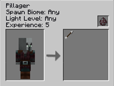 pillager drops 0-2 arrows