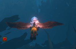 Lit torch during a gryphon flight