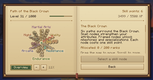 preview of the skill tree