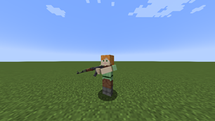 holding the gun
