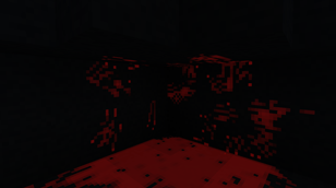 Blood stains across floors, walls and ledges