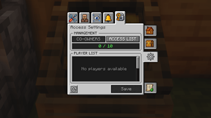 Shop Owner Access Tab