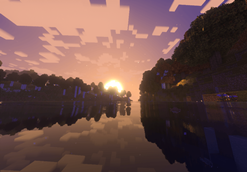 river w/ shaders and sunrise