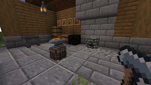 Smithy Anvil and Lit Forge