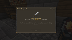 Masterwork Forging Result
