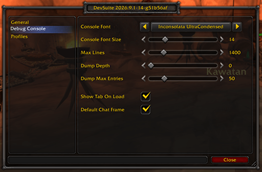 Debug Console Options