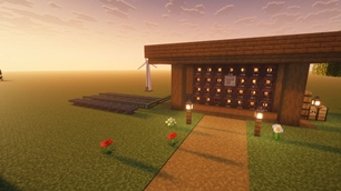 A solar shed at sunset