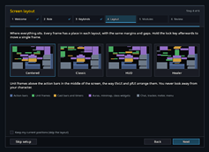 Setup wizard: layouts
