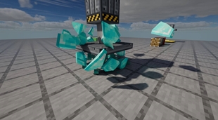 A diamond block bursts into shards