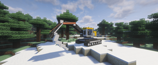Heavy digging vehicle in game