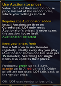 LOF: Explanation Auctionator prices