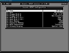 Generic SETUP (BIOS) on IBM PC/AT