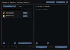 Macro bindings editor