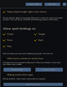 Addon settings