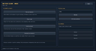 Better Claim - Area Settings