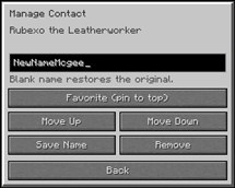 Manage Villager Contact Menu
