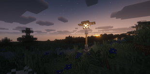 Sunset with streetlight