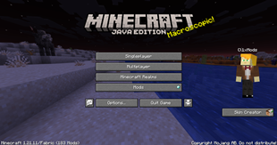 Skin Creator on the title screen