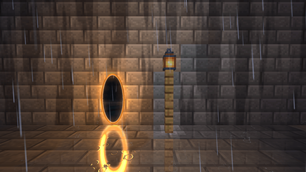 Lantern in the rain