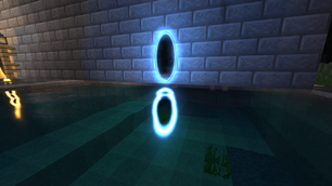 Portal reflection close-up