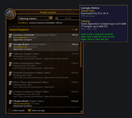 Profession trainers, checked against your skill