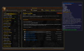 Item sets and where each piece drops