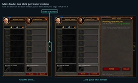 Mass trade: one click per trade window