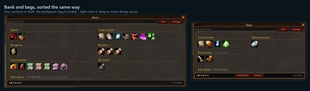 Bank and bags, sorted the same way