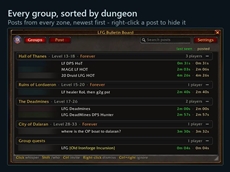 Every group, sorted by dungeon