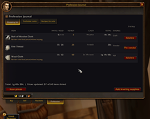 Profession tab inside the auction house
