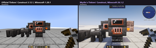 Smeltery: official 1.20.1 beside 26.1.2