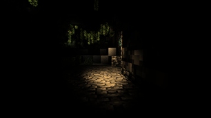 Cave Darkness with Flashlight
