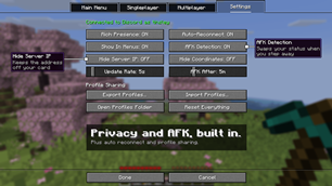 Privacy, AFK and auto reconnect