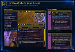Quest context and guided steps