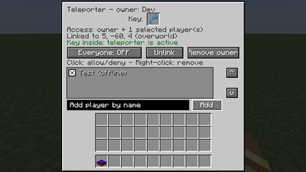 Teleporter with allowed person