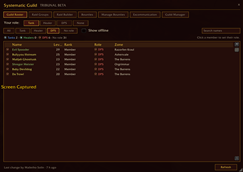 Guild Roster with DPS filter on