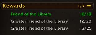 Library Reward Progress