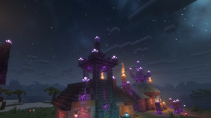 Rune Tower by night