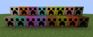 A rainbow of creepers, with all four torch variants, day and night
