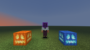 Wearing a decorated pumpkin